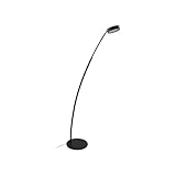 Lucande LED Stehlampe (Bogenleuchte) 'Boga' dimmbar (Modern) in Schwarz aus Metall u.a. für Wohnzimmer & Esszimmer (1 flammig,) - Bogenlampe, Stehleuchte, Floor Lamp, Standleuchte, Wohnzimmerlampe
