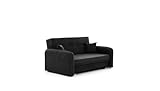 mb-moebel Schlafsessel Sofa mit Schlaffunktion Gästebett Klappsofa mit Bettfunktion mit Bettkasten Couch Sofagarnitur Salon Jugendzimmer - 155x105x75 cm - LILIANE (Schwarz - Poco 10)