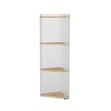 YCKEGEW Wand-Eck-Bücherregal Multi Unit Organizer, Transparentes Display-Regal Eck-Regale Freistehendes Bücherregal Für Das Schlafzimmer Moderner Akzent-Schrank Diverse Lagerregale(4 Tier)