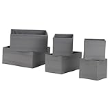 IKEA SKUBB Box, 6er Set, [dunkelgrau]