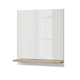 Vicco Badspiegelschrank Marelle, Weiß/Artisan-Eiche, 60 x 67 cm mit Regal