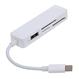 YiQinzcxg Kartenleser, 3-in-1, USB 2.0, MS-Speicherkartenadapter für Play-Plug, gleichzeitiges Lesen und Schreiben, für Laptop, Tablet, Comp-Lesegerät für Handy, USB, Computer, Micro-Writer, PC,