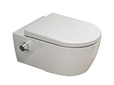 SSWW | Dusch-WC mit integrierter Düse, Taharet mit Nanobeschichtung, Toilette mit geschlossenem Spülrand | 54,5 cm lang
