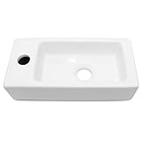 Hänge- oder Aufsatz Waschbecken Gäste WC | kleines mini Handwaschbecken, aufsatzbecken klein, 370 * 185 * 90mm,linke mini Handwaschbecken