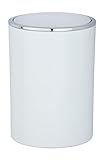 WENKO Kosmetikeimer Inca 5 Liter, Abfallbehälter mit Deckel fürs Gäste-WC, Badezimmer-Mülleimer mit Schwingdeckel, kleiner Abfalleimer aus Kunststoff, BPA-frei, Ø 18,5 x 25,5 cm, Weiß