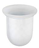 WENKO WC-Bürstenbehälter aus Glas, Ersatz-Bürstenhalter geeignet für WC-Bürsten bis Ø 7,5 cm, Weiß