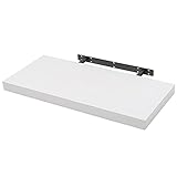 WOLTU Wandboard Wandregal CD DVD Regal Bücherregal Schweberegal Holz Board 80x22.9x3.8cm Weiß für Büro, Wohnzimmer, Schlafzimmer, Küche RG9318ws