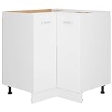 vidaXL Eckunterschrank 2 Regalböden Küchenschrank Küchenzeile Eckschrank Küche Küchenmöbel Einbauküche Schrank Weiß 75,5x75,5x81,5cm Holzwerkstoff