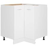 vidaXL Eckunterschrank 2 Regalböden Küchenschrank Küchenzeile Eckschrank Küche Küchenmöbel Einbauküche Schrank Weiß 75,5x75,5x81,5cm Holzwerkstoff