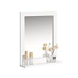SoBuy® FRG129-W Spiegel Wandspiegel Badspiegel mit Ablage weiß BHT: 40x49x10cm