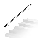 Daromigo Edelstahl Handlauf Treppengeländer Geländer Wandhandlauf Wand Treppe mit Wandhalterung und Endkappen, Treppengeländer Innen und Außen für Treppen, Brüstung, Balkon, Länge: 100 CM