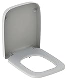 Toilettendeckel / WC – Sitz Renova Nr. 1 Plan | mit Deckel, verchromte Scharniere aus Messing, mit Absenkautomatik | Material: Duroplast, Form: gerade Deckelform, Breite: 367 mm, Tiefe: 447 mm