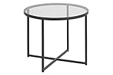 AC Design Furniture Gurli Rund Beistelltisch, B: 55 x T: 55 x H: 45 cm, Klar/Schwarz, Glas/Metall, 1 Stk.