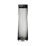 blomus -SPLASH- Wasserkaraffe aus Rauchglas, rauch/dunkelgrau,1Liter Fassungsvermögen, Silikon/Edelstahldeckel, einfache Handhabung (H / B / T: 29,5 x 9 x 9 cm, 63807)