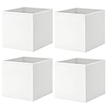 4x Drona Aufbewahrungsbox Regale Organizer Samtstoffbox weiß 33x38x33cm