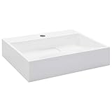 Xichuzi Waschbecken 50 x 38 x 13 cm Mineralguss/Marmorguss Weiß, Aufsatzwaschbecken, Bathroom Sink, Waschtisch, Aufsatzbecken, Ablaufgarnitur - 144063