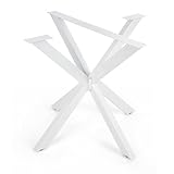 Gozos Spider Tischbeine Metall Weiß | DIY Esstisch oder Konferenztisch, Gartentisch, Stabil, Industriedesign, Massiv | einfache Montage Möbelfüße | H71 x B85 x L85 cm