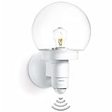 Steinel Sensor-Außenleuchte L 115 S weiß, 240° Bewegungsmelder, 12 m Reichweite, Grundlicht, Dauerlicht, Softlicht