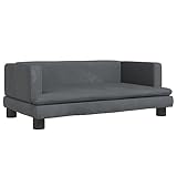 vidaXL Kindersofa, Couch für Kinder, Kindercouch mit runden Kanten, Kindersessel Minisofa Polstersofa Kindermöbel Sofa Kinderzimmer, Dunkelgrau Samt