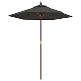 JUDYY Sonnenschirm mit Holzmast, Sonnenschirm Balkon, Balkon Zubehör, Balkonschirm, Balkon Gadgets, Außen-Sonnenschirm, Parasol De Jardin, Anthrazit 196x231 cm