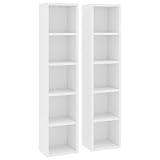 vidaXL 2X CD Regal Ständer Standregal Wandregal Medienregal Dekoregal Aufbewahrung Büroregal für 160 CDs Weiß 21x16x93,5cm Holzwerkstoff