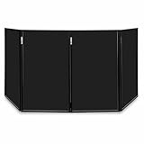 Vonyx DB2 DJ Screen, Verkleidung für DJ Pult zusammenklappbarer und mobiler DJ Stand, 280cm x 120xm, DJ Booth, mit schwarzen Lycra-Tüchern für ein professionelles Bühnenbild, Schwarz