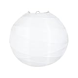 Encham Lampenschirm Gerippter Papierlaterne runde Lampion 30 cm 12' Deko für Party Garten Hochzeit Geburtstage Dekoration