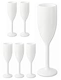 Schramm® Mehrweg Sektgläser in weiß wählbar 6, 12, 24 oder 48 Stück 150 ml Champagner Glas Sektflöten Sektkelch Stielglas Champagner Gläser Fassungsvermögen, Größe:6 Stück