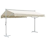 vidaXL Standmarkise 4x3m Creme Gartenmarkise Markise Sonnenschutz Terrasse