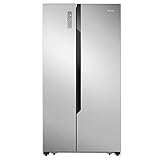 Hisense RS670N4BC2 Side-by-Side Kühl-Gefrierkombination/ NoFrostPlus/ Inverter-Kompressor/ FastFreeze/ Multiflow 360°/ 178,6 cm/ Kühlteil 336 l/ Gefrierteil 185 l/ 43 dB/ 309 kWh/ Jahr/ Inox-Look