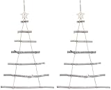Britesta Weihnachtsdeko: 2 Deko-Holzleitern in Weihnachtsbaum-Form zum Aufhängen, 48 x 78 cm (Deko Weihnachtsbaum Holz, Weihnachtsbaum Leiter Deko, Lichterketten)