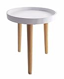 Spetebo Deko Holz Tisch 36x30 cm - weiß - Kleiner Beistelltisch Couchtisch Sofatisch
