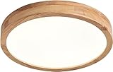 Schindora Holz LED Deckenleuchte, 21 W, Neutralweiß, 4500 K, 1600 lm, Runde Holz-Deckenleuchten Ø30 cm, Für Lounge, Wohnzimmer, Küche, Esszimmer, Flur, Zuhause, Büro, Kinderzimmer