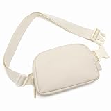 Kono Mode Bauchtasche Gürteltasche Umhängetasche Wasserabweisende Hüfttasche Leichtgewichtige kleine Reise-Brusttasche mit verstellbarem, erweitertem Gurt (Beige)