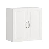 SoBuy® FRG231-W Hängeschrank mit zwei Türen Wandschrank Badschrank Küchenschrank Medizinschrank Badmöbel Weiß BHT ca: 60x60x30cm