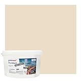 Preismaxx Profiweiß Wandfarbe beige 2,5L, hohe Deckkraft, Dispersionsfarbe innen, Innenwandfarbe Raumfarbe cremefarben deckend, Deckkraftklasse 2, matt Innenfarbe Profi Qualität