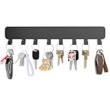 pickpiff Schlüsselbrett mit 8Haken, Schlüssel Organizer Wand Schwarz, Schlüsselhalter für Wandhaken Dekor, key holder