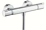 hansgrohe Ecostat Comfort - Duschthermostat Aufputz, Duscharmatur mit Sicherheitssperre (SafetyStop) bei 40° C, rundes Thermostat für die Dusche, Mischbatterie für 1 Verbraucher, Chrom, 13116000