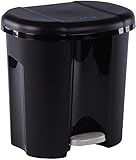 Rotho Duo Mülleimer 2x 10l zur Mülltrennung mit Deckel, Kunststoff (PP recycelt) BPA-frei, schwarz, 2 x 10l (39.0 x 32.0 x 40.5 cm)