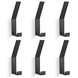 GOLUMU 6 Stück Kleiderhaken Schwarz, Garderobenhaken Wand Moderne Garderobenleiste Handtuchhaken zum Bohren für Jacken, Mäntel, Kleidung, Schals, Handtaschen und Mehr