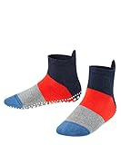 FALKE Unisex Kinder Hausschuh-Socken Colour Block K HP Baumwolle rutschhemmende Noppen 1 Paar, Blau (Navy Blue Melange 6490), 23-26