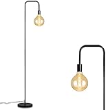 CBJKTX Stehlampe Wohnzimmer Vintage Stehleuchte Schwarz mit Fußschalter Industrial Metall E27 Standleuchte Design Wohnzimmerlampe für Schlafzimmer Büro