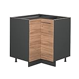 Vicco Eckschrank Fame-Line, Goldkraft Eiche/Anthrazit, 80.5 cm ohne Arbeitsplatte