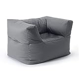 Lumaland Sitzsack-Lounge Modular Sessel | Einfach erweiterbares & leichtes Sofa | Waschbare & Wasserfeste Sitzmöbel für Innenräume & Garten | Indoor & Outdoor Sitz-Garnitur | 96x72x70 cm [Grau]