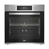 Beko BBIM12300X b300 Einbau-Backofen, 60 cm Backofen, 72 l Volumen, Dampfreinigung SteamShine, 8 Heizarten, AeroPerfect für gleichmäßiges Backen, Multifunktionsofen, Edelstahl