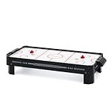 Sportime Airhockey Tischauflage Set | Mobiles, klappbares Air-Hockey Tischspiel mit Luft Gebläse | Inkl. Pucks u. Pusher | Aufsatz aus Holz u. Kunststoff | 102x51x20 cm | 9,5 kg