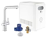 GROHE Blue Pro - L-Auslauf Starter Kit (Kühl-, Filter- und Sprudelfunktion, Bluetooth & WiFi, herausziehbarer Mousseur), chrom, 31326002