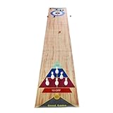 3-in-1 Tisch Curling Spiel mit 8 Shuffleboards und 6 Bowling-Flaschen, Anzahl von Spielern 1-8, Bowling Shuffleboard Tischset für Familienabende, Geburtstage und Spieltermine