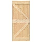 vidaXL Kiefernholz Massiv Tür Rustikal Holzschiebetür Holztür Schiebetürsystem Schiebetürbeschlag Zimmertür Innentür Schiebetür 80x210cm