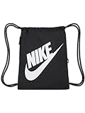 Nike DC4245 NK HERITAGE DRAWSTRING - FA21 Sports bag unisex-adult black/black/white 1SIZE
